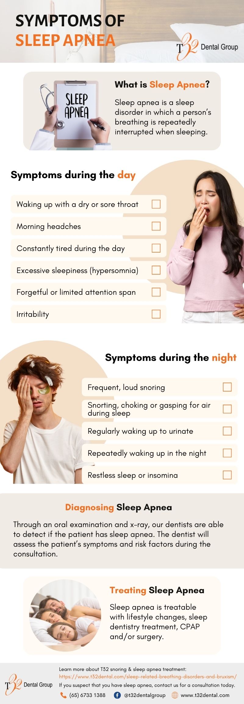 Symptoms of Sleep Apnea and How to Treat It infographic